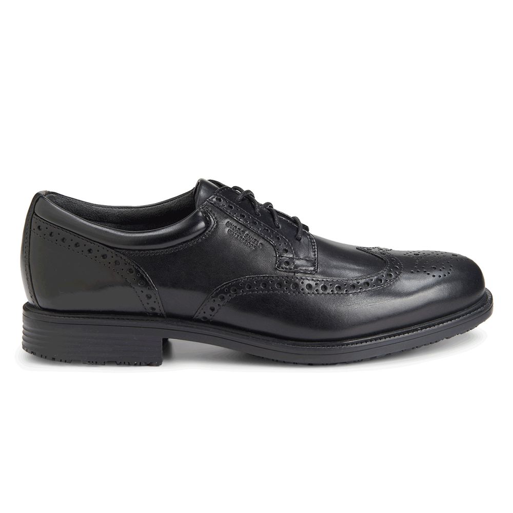 Sapatos Oxford Homem Rockport Lead The Pack Waterproof Wingtip Pretas,Portugal JDBUQ-7652